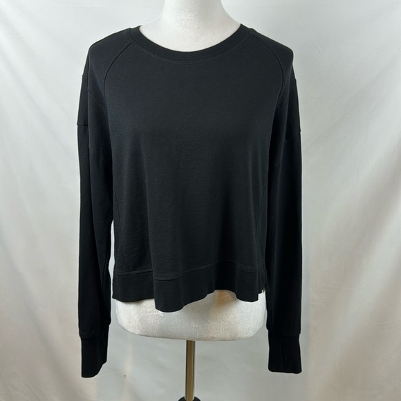 Sweaty Betty After Class Cotton Blend Cropped Black Sweatshirt Size‎ M - NEW - Picture 2 of 14